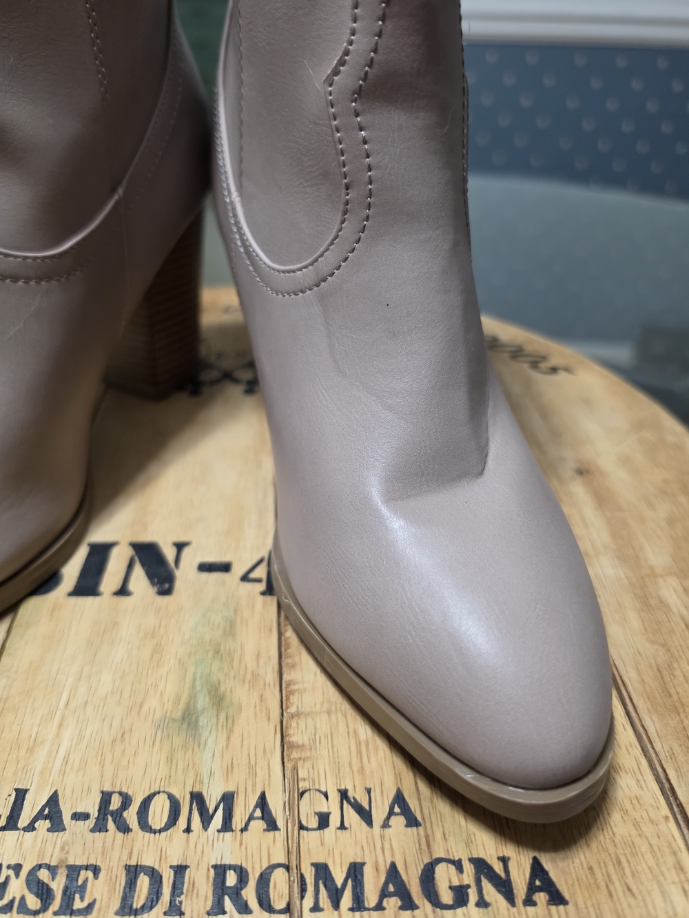 Stylish Taupe Women's Western Ankle Boots - Picture 5 of 12